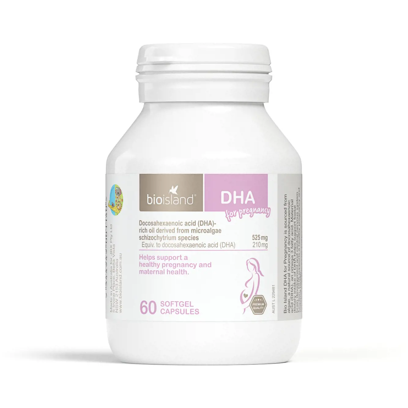 Bio Island DHA For Pregnancy (60 Capsules)