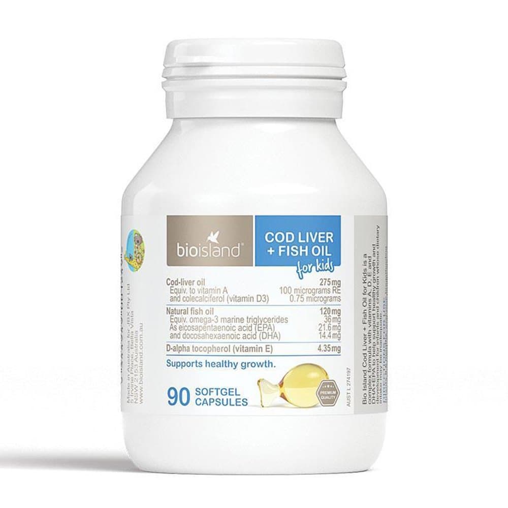 Bio Island Cod Liver + Fish Oil Kids (90 Capsules)